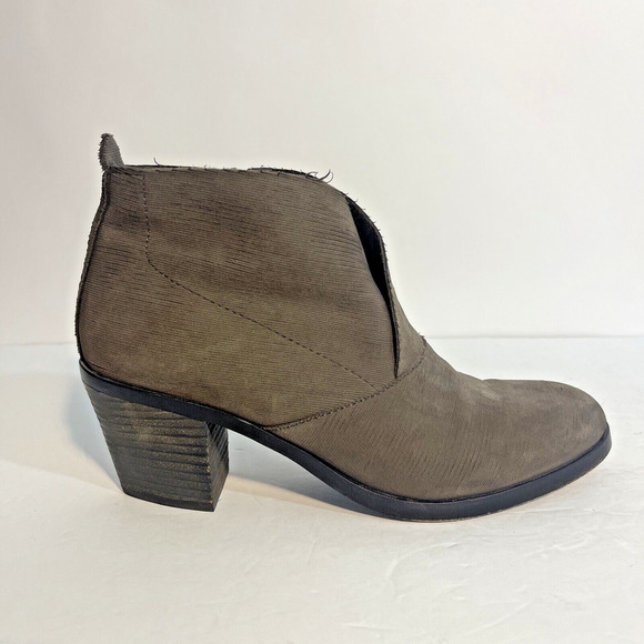 Eileen Fisher Boots Sz 8.5 Bootie Vero Cucio Lagenlook Suede Brown Grey Earthy - Picture 7 of 14